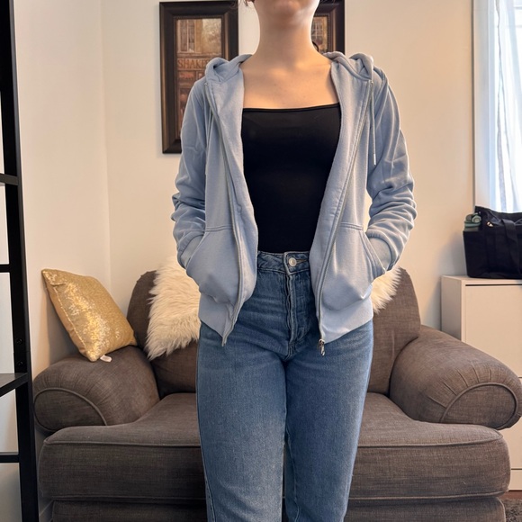 H&M Baby Blue Zip Hoodie - Picture 1 of 4